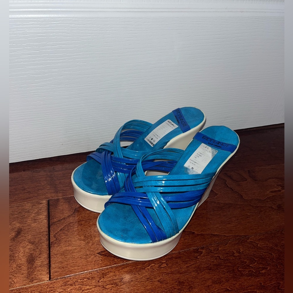Size 37 (6.5) US Blue Wedges